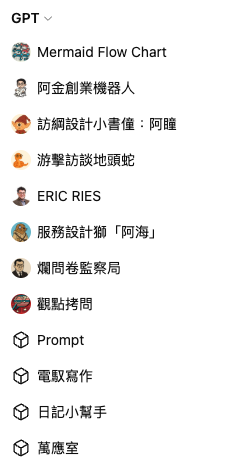 一排專門用途的 GPT 工具